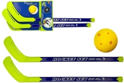 Kids' floorball set with green sticks and ball