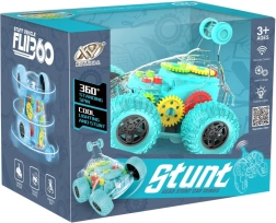 RC automobilis skaidriai žalias kaskadinis su LED ir garsu