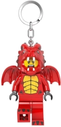 Lego minifigūrėlės Raudonasis drakonas – šviečiantis raktų pakabukas su LED šviesa