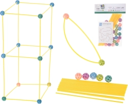 Kūrybinė statybų rinkinio – vamzdinės lazdelės palapinėms ir statiniams, 75 dalys