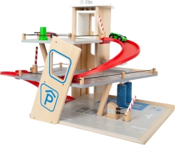 Small foot aukštos kokybės medinis garažas su liftu ir plovykla