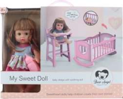 Lėlė su lopšiu ir vaikiškais garsais