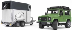 BRUDER LAND ROVER DEFENDER su priekaba žirgams