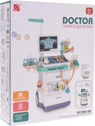 Vaikiškas medicininis vežimėlis su EKG ir priedais