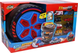 Nešiojama lenktynių stotis su efektais ir 8 automobiliais