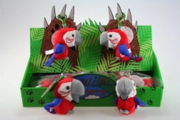Pliušinė papūga – raktų pakabukas 8 cm