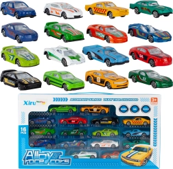 16 plastikinių automobiliukų rinkinys 1:64