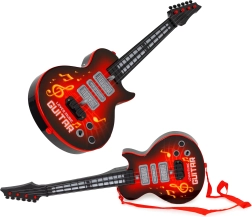 Elektrinė gitara vaikams su mokymosi režimu, infraraudonuoju jutikliu ir melodijomis – raudona
