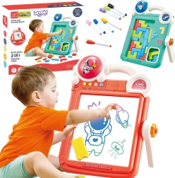 Woopie dvipusė piešimo lenta ir Tetris žaidimas 2in1, oranžinė