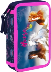 Dviaukštis mokyklinis penalas su arklių motyvu Oxybag