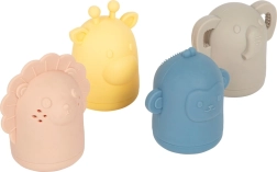 Set of silicone water toys for children small foot (lion, elephant, giraffe, monkey)