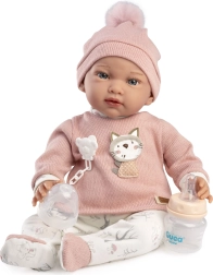 Guca Ada – realistiškas sveriamas kūdikio tipo žaislas su minkštu audiniu kūnu, 42 cm