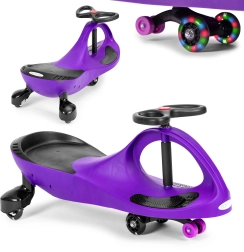 Wiggle car atstumiama mašinėlė su LED ratais, violetinė, ECOTOYS