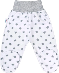 New Baby Classic II Infant Footed Pants, Grey with Stars