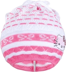 Megzta kepurė-šalikas New Baby kačiukas, rožinė