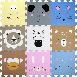 Humbi putų kilimėlis – edukacinis dėlionės kilimėlis su gyvūnais 120 × 120 cm, 9 dalys