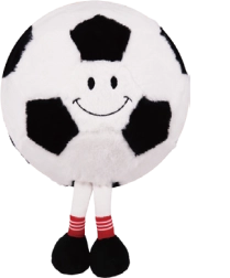 Plush inflatable soccer ball with face and legs 23 cm