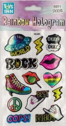 Holografiniai lipdukai Rainbow ROCK – spalvingas vaivorykštinis rinkinys