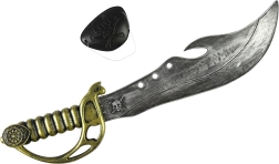 Pirato rinkinys – kardas su akių raiščiu 46 cm
