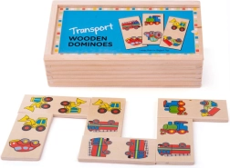 Bigjigs Toys medinis domino – transporto priemonės