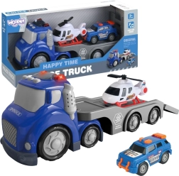 Woopie Blue Police Trailer City Truck with Light and Sound Effects