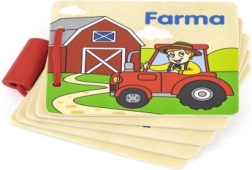 Medinė knygelė ferma – pirmieji žodžiai ir gyvūnėliai