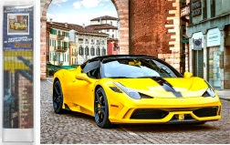 Deimantinė mozaika geltonas sportinis automobilis 30 × 40 cm