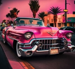 Deimantinis tapymas „Cadillac Los Andžele“ 30 × 40 cm