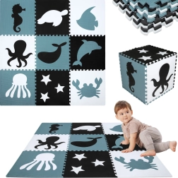 Didelė putų žaidimų danga XXL 180 × 180 cm – jūrų gyvūnai HUMBI