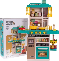 Vaikiška interaktyvi virtuvėlė su garais, šviesomis ir garsais, 50 dalių – Mėlyna