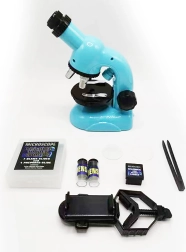 Mikroskopas pradedantiesiems, 21 cm, su didinimu iki 1200×