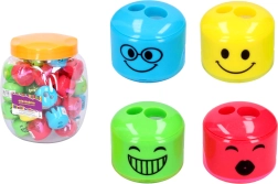 Dvigubas pieštukų drožtukas su veiduku ir talpykla