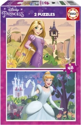 Puzzle DISNEY Princesses 2×48 pieces – Rapunzel and Cinderella