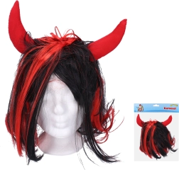 Perukas su velnio ragais