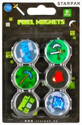 Minecraft pikseliniai magnetai, rinkinys 6 vnt.