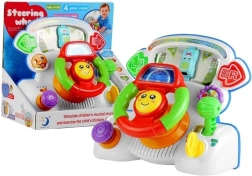 Interactive educational steering wheel with lights and sounds for children