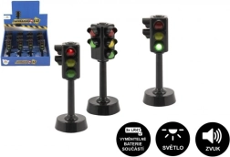 Plastinis interaktyvus šviesoforas su baterijomis, 12 cm