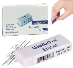 Balta mokyklinė ir biuro trintukė WEIBO 3,5 cm