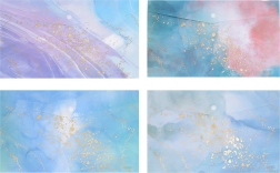 Plastic Snap Folder A4, Marble Design, Colorful