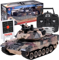 Didelis RC tankas Leopard 2 1:18 su šaudymu