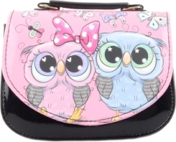 Vaikiška rankinė su pelėdžiukais, juoda