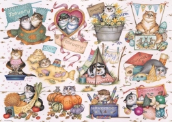 Ravensburger dėlionė „Kačių kalendorius“ 1000 detalių