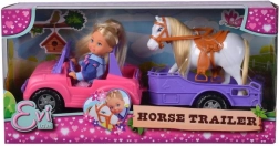 Lėlė Evi Love su džipu ir arklio priekaba