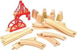 Medinis traukinių bėgių tilto rinkinys, 18 dalių Bigjigs Rail