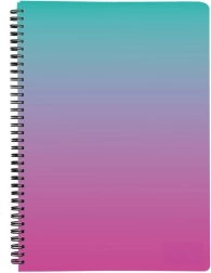 Spiralinis bloknotas A5 PP Ombre rožinis
