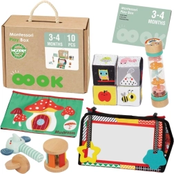 WOOPIE GREEN Montessori Box XXL 6-in-1 sensory and educational toys FSC for babies 3–4 months