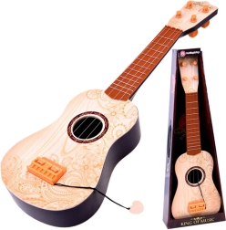 Vaikiška gitara su metalinėmis stygomis ir brauktuku – Natūrali