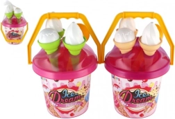 Smėlio rinkinys ledai, rožinis kibiras