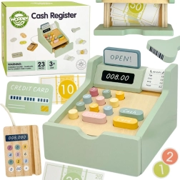 WOOPIE GREEN medinė kasa su priedais