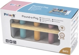 VIGA PolarB medinė kalimo suoliuko žaislas su plaktuku – Montessori žaislas